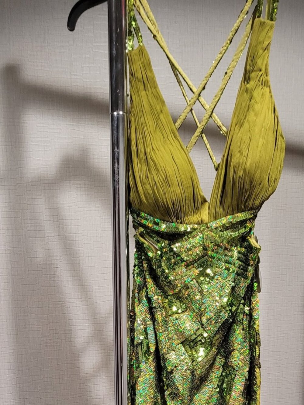 Precious Formals P8657 Size 6 Olive Green Prom Dress